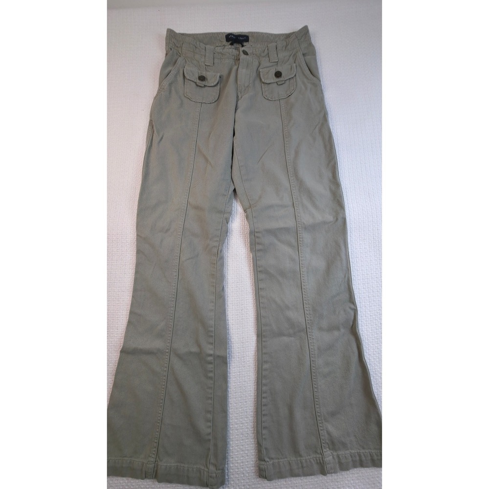 Aeropostale Low Rise Flare Pants Womens 30x31 Green Khaki Utility Y2K Excellent
